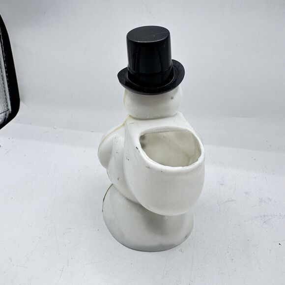 Vintage Rosbro Hard Plastic Snowman w/Pipe 5” Christmas Decor Kitsch 1950's - Picture 3 of 7